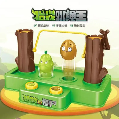 WEIQUEEN Plants Vs. Zombies Fingertip Press Jump Rope Plant Squash Tall-nut Toys Parent-child Interactive Toys for Boys and Girls Gifts