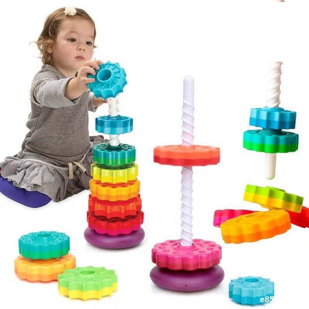 Vibrant Stacking Tower - Educational Building Blocks