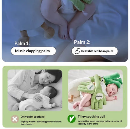 WEIQUEEN Scallion Baby Co-Sleeping Doll - Realistic Rhythmic Patting Companion for Newborn Sleep & Comfort