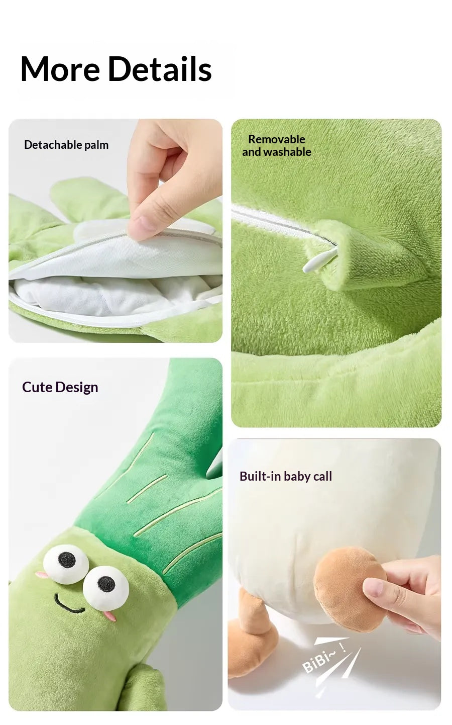 WEIQUEEN Scallion Baby Co-Sleeping Doll - Realistic Rhythmic Patting Companion for Newborn Sleep & Comfort