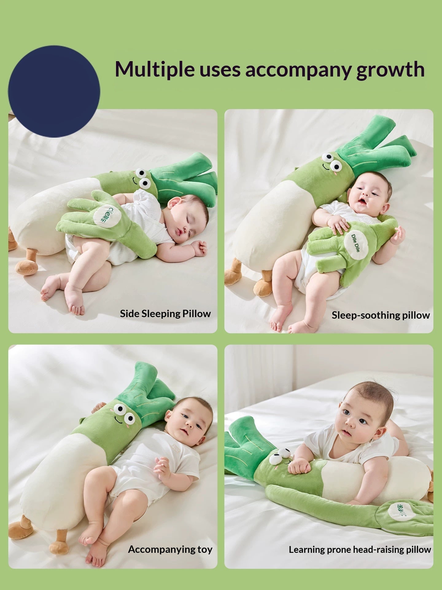 Scallion Baby Co-Sleeping Doll - Realistic Rhythmic Patting Companion for Newborn Sleep & Comfort
