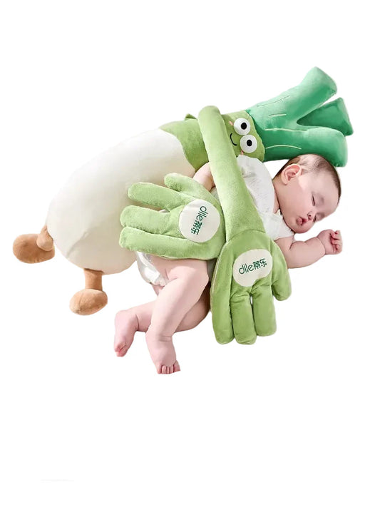 WEIQUEEN Scallion Baby Co-Sleeping Doll - Realistic Rhythmic Patting Companion for Newborn Sleep & Comfort