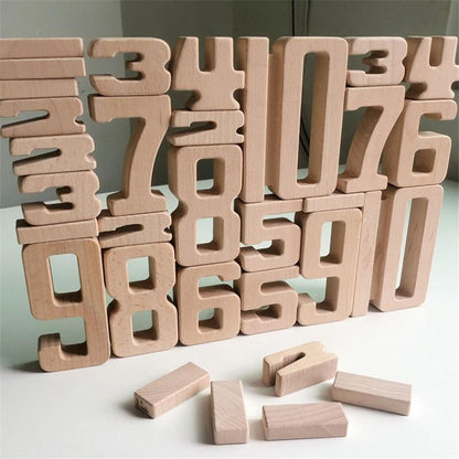 Mini Montessori Wooden Math Numbers Blocks