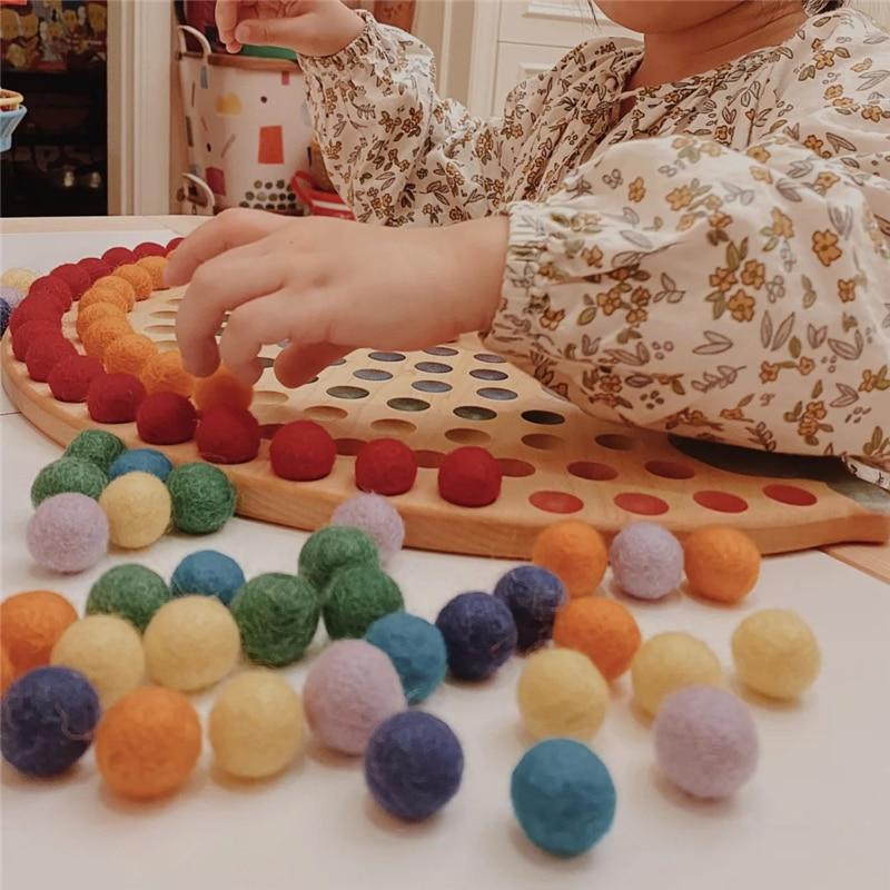 Montessori Pom Pom Rainbow Board