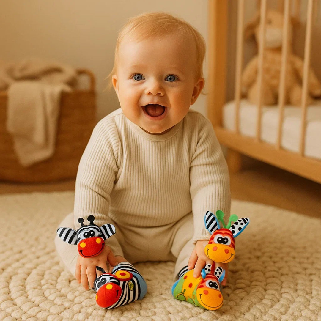 Soft Sensory Wrist Rattles and Socks Set