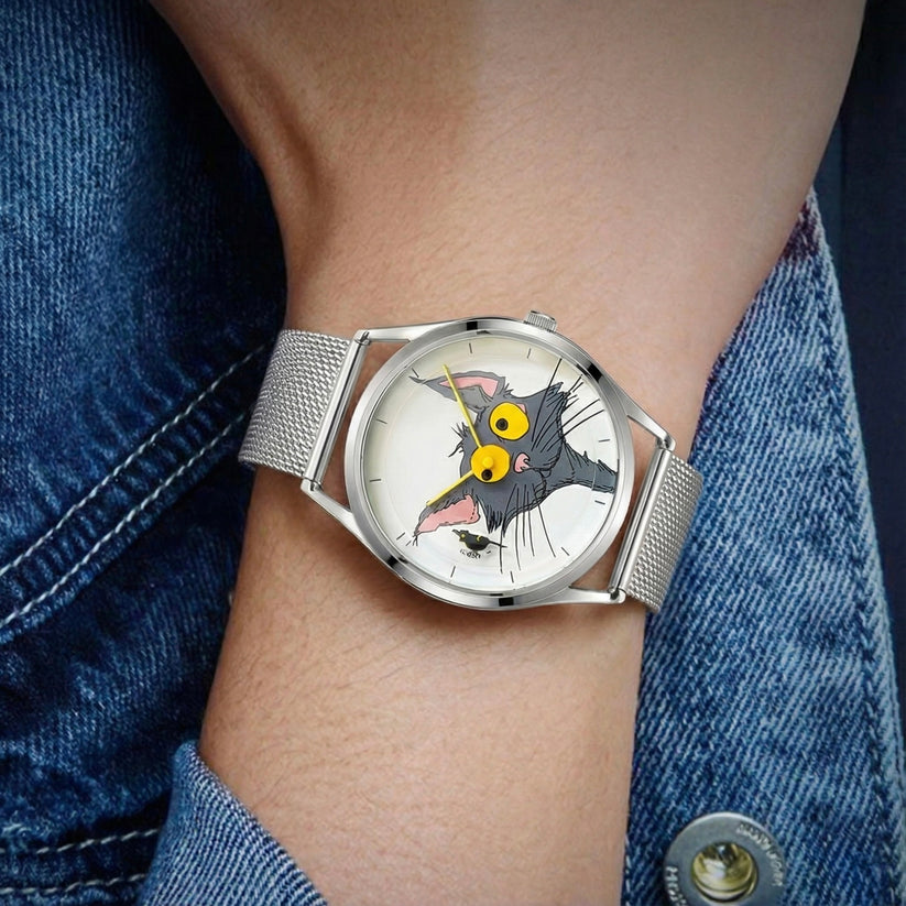 Mouse and Cat Funny Watch eye catching