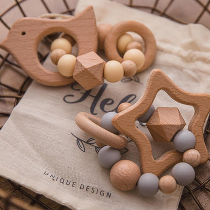 Silicone and Wood Teether