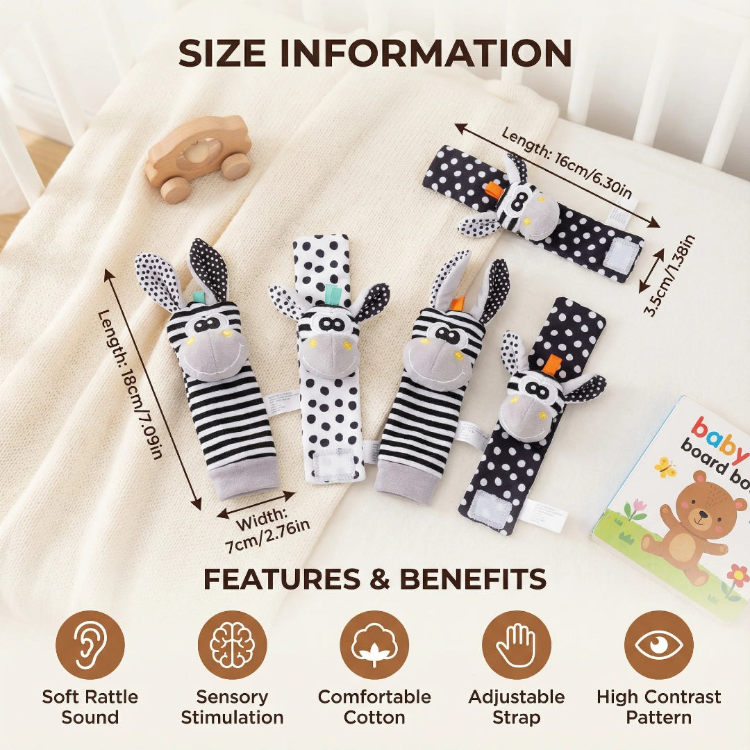 Soft Sensory Wrist Rattles and Socks Set