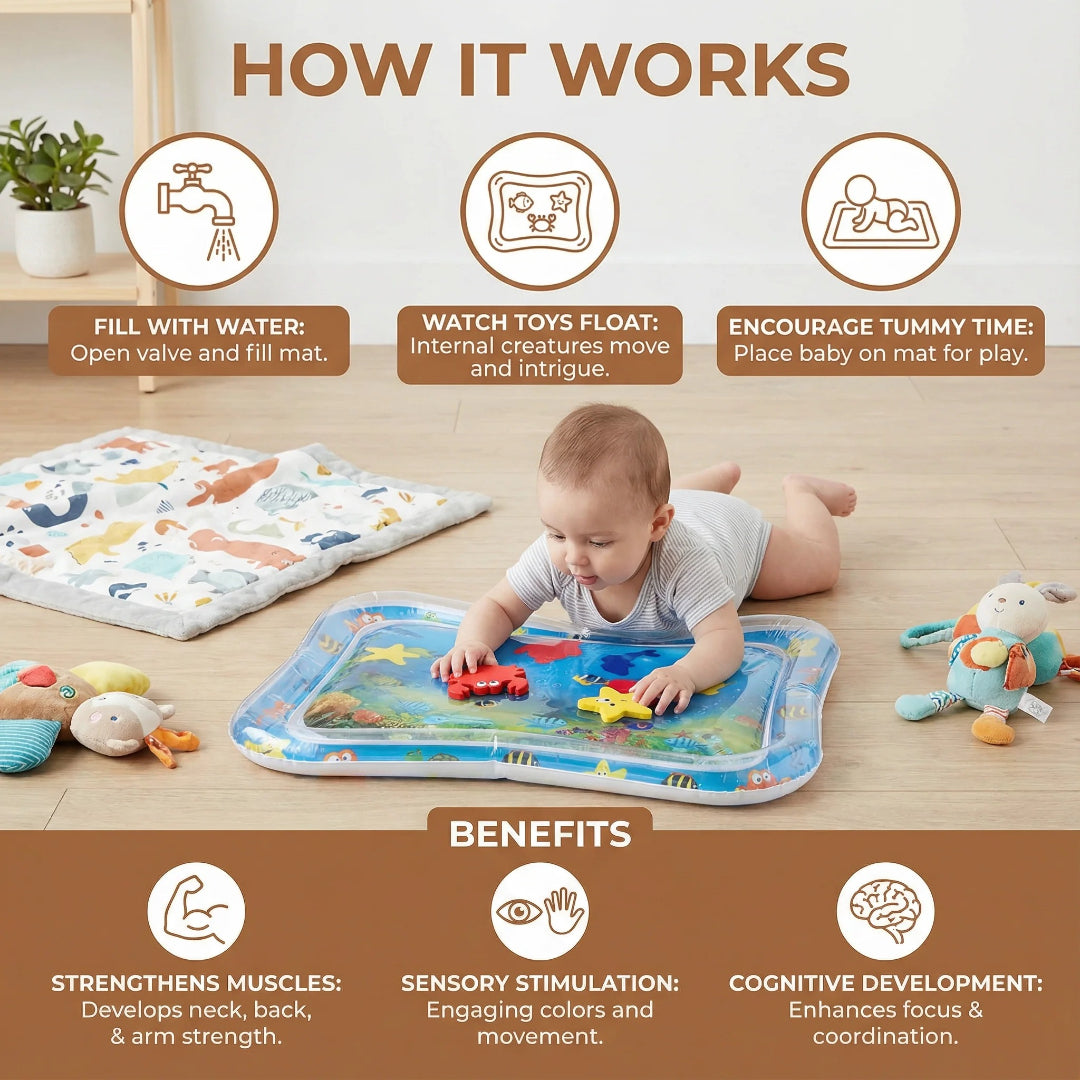 Water Play Mat: Sensory Toy for Tummy Time Fun