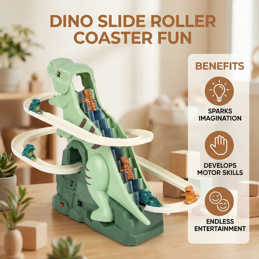 Dinosaur-Themed Car Track Set with Ramp