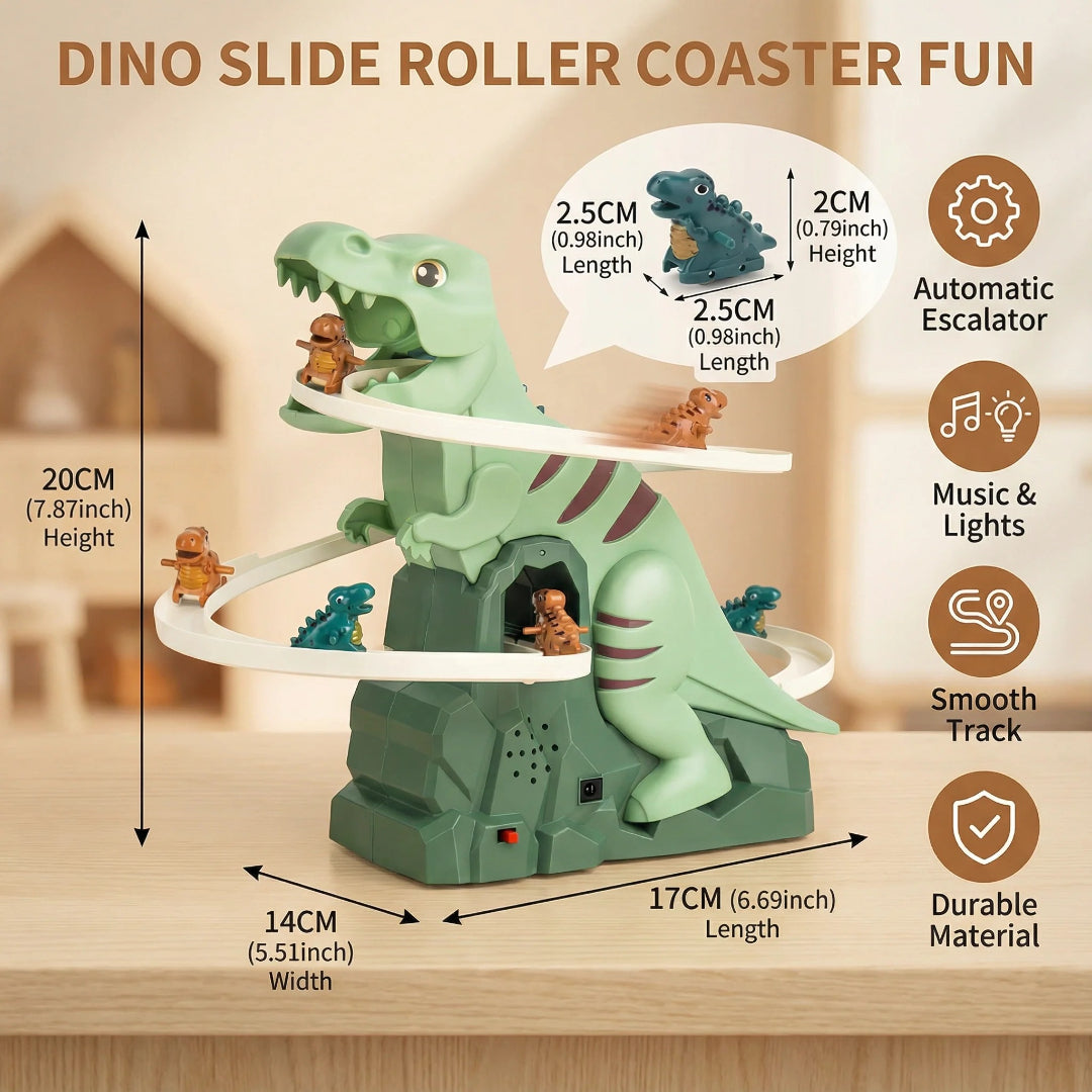 Dinosaur-Themed Car Track Set with Ramp