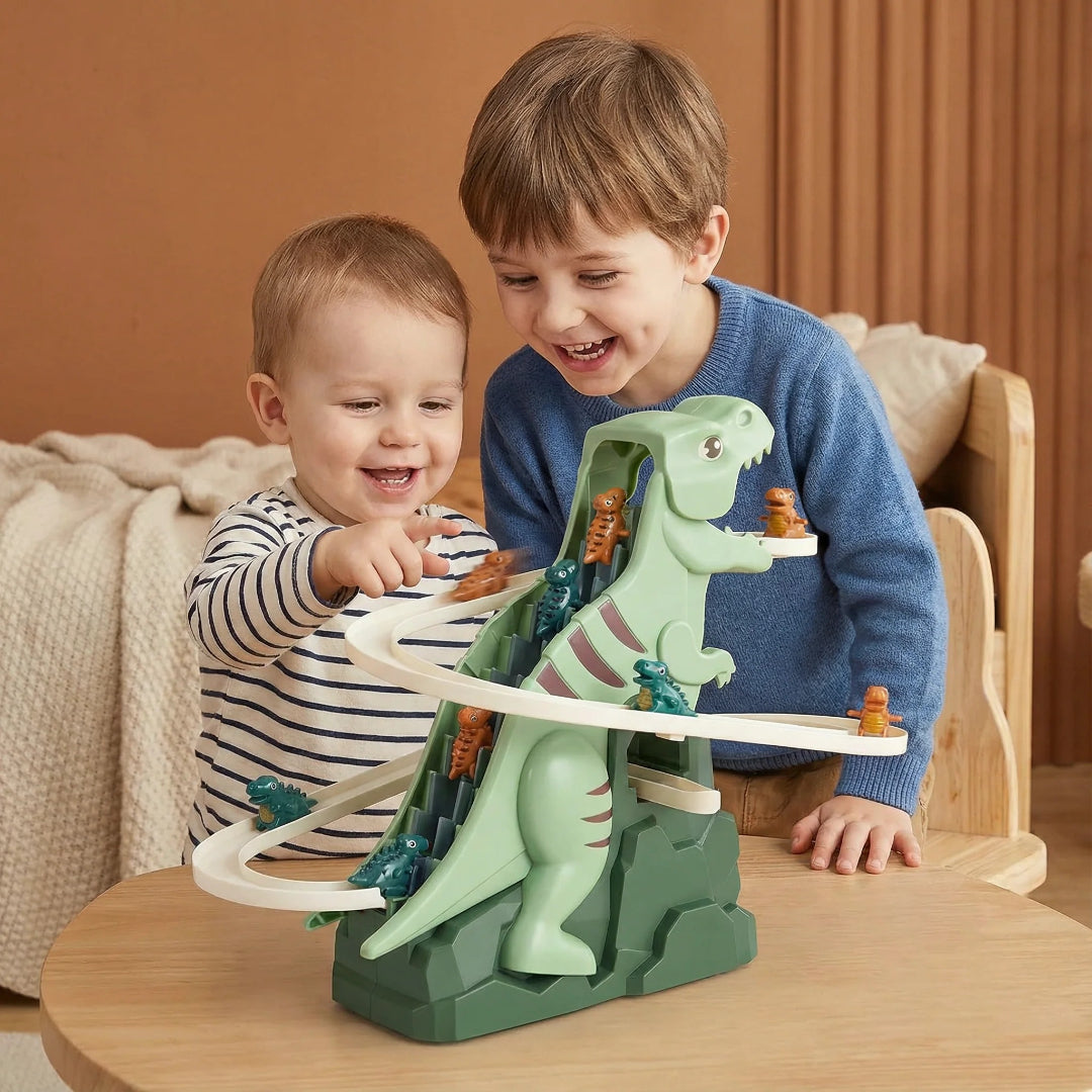 Dinosaur-Themed Car Track Set with Ramp