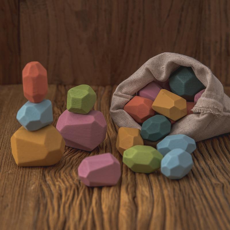 Wooden Colourful Building Stones
