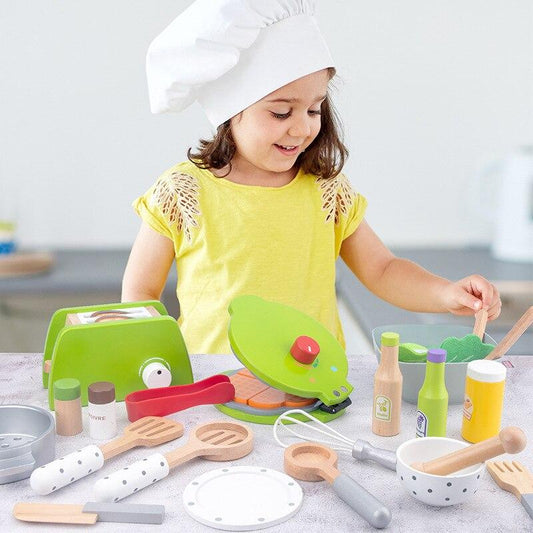 Wooden Kitchen Pretend Play Set