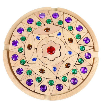 Wooden Mandala Gem Blocks