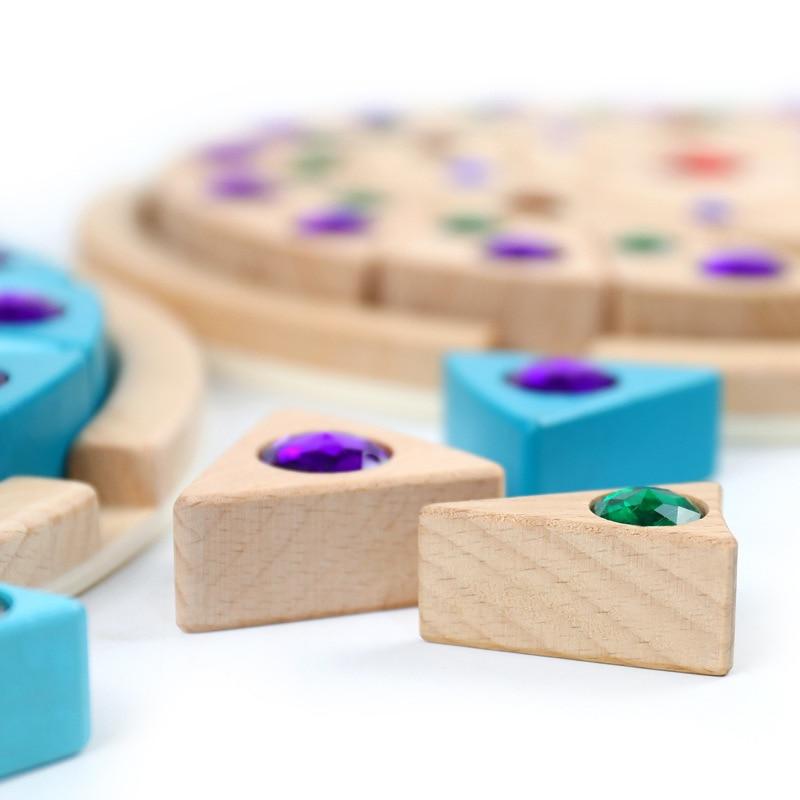 Wooden Mandala Gem Blocks