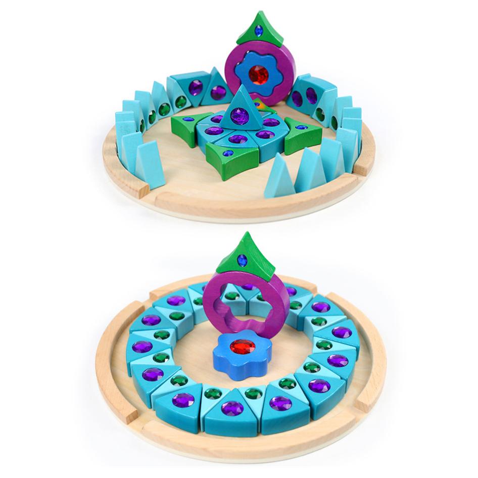 Wooden Mandala Gem Blocks