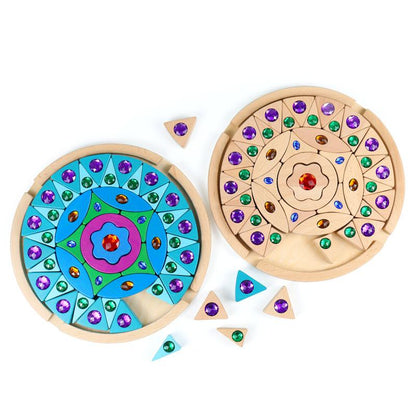 Wooden Mandala Gem Blocks