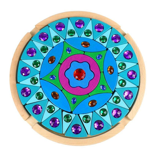 Wooden Mandala Gem Blocks