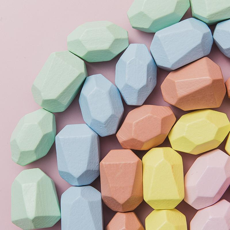 Wooden Pastel Building Stones