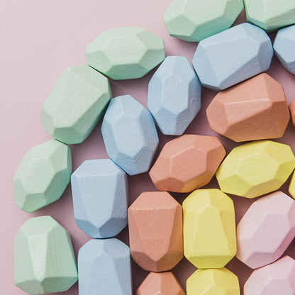 Wooden Pastel Building Stones