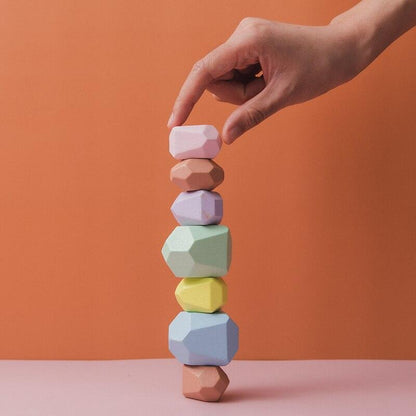 Wooden Pastel Building Stones
