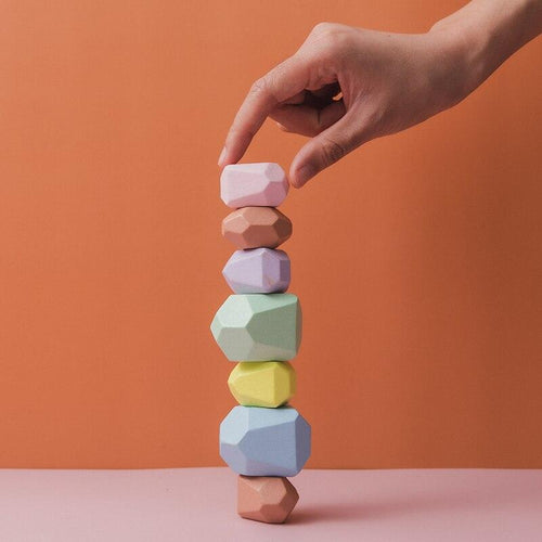 Wooden Pastel Building Stones