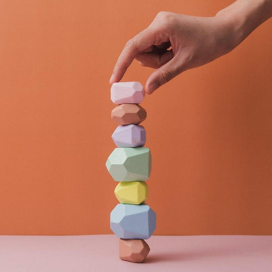 Wooden Pastel Building Stones