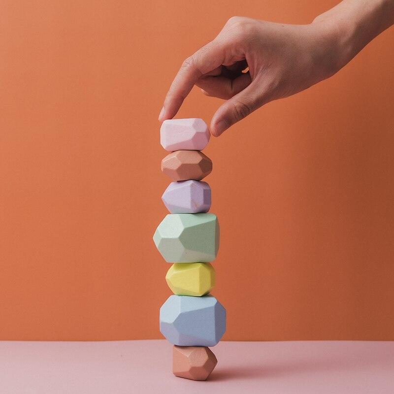 Wooden Pastel Building Stones